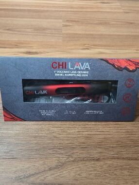 CHI Lava Red and Black Hair Straightener Travel - Digital Temperature Control